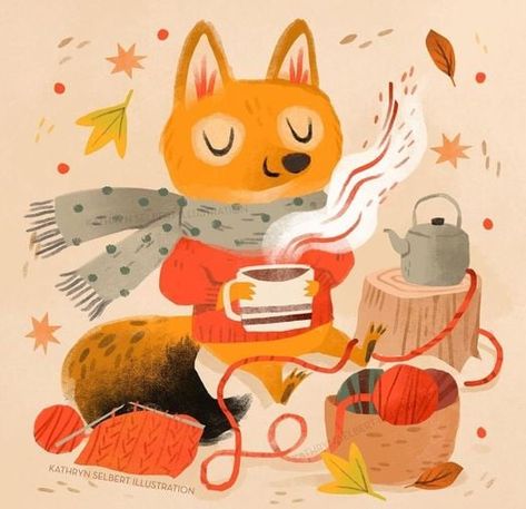 Christmas Illustrations, Autumn Illustration, Fox Illustration, Picture Books Illustration, Christmas Illustration, Autumn Art, Childrens Illustrations, Greeting Card Design, Children's Book Illustration