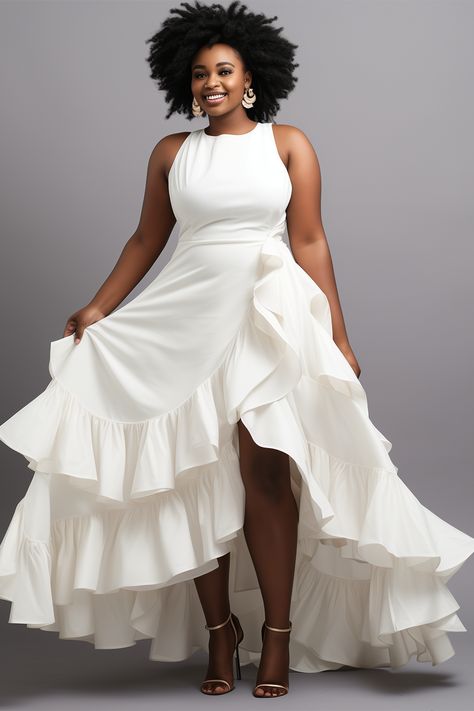 Fierce Fashion, Courthouse Wedding Outfit Casual, Plus Size White Dress, Short White Dress Outfit, Plus Size Going Out Outfits, Best Plus Size Dresses, Plus Size Short Dresses, Birthday Dress Women, Corporate Dress