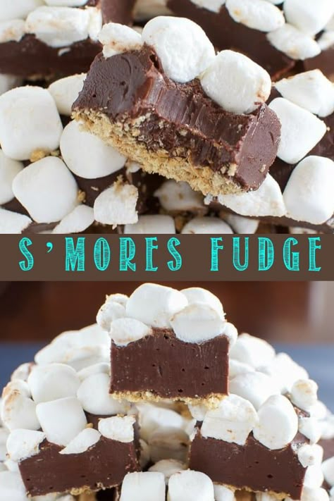 Easy No Fail S’mores Fudge is a fun new way to enjoy all the flavors of s’mores without a campfire! #fudge #nobakerecipe #smores #chocolate Smores Fudge, Fudge Shop, Heavenly Desserts, Homemade Buttercream, Homemade Fudge Recipes, Fudge Flavors, Pop Cakes, Butter Cupcakes, Homemade Candy