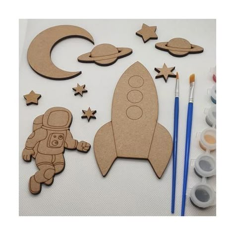 Mdf Crafts Ideas, Birthday Party Souvenirs, Kids Craft Box, Wooden Educational Toys, Mdf Crafts, Kids Deco, Space Birthday Party, Laser Cut Wood Crafts, Laser Engraved Ideas