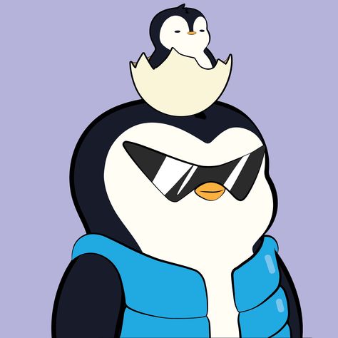 Penguin Cute Aesthetic, Pudgy Penguin, Animated Penguin, Penguin On Iceberg Drawing, Penguin On Ice Drawing, Emoji Gif, Penguin Drawing, Penguin Love, Blockchain