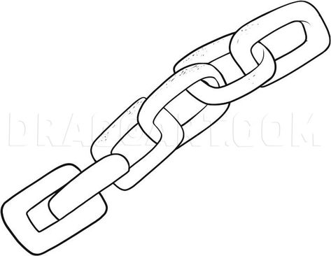 How To Draw A Chain, Step by Step, Drawing Guide, by Dawn | dragoart.com Chain Sketch How To Draw, Gold Chain Drawing, Chain Drawing Easy, Chains Drawing Reference, Chain Drawing Reference, Chain Link Drawing, Chain Sketch, How To Draw Chains, Quilt Shapes