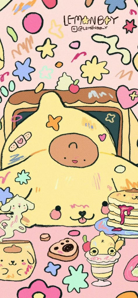 Halloween Backgrounds Laptop, Pompompurin Aesthetic, Cute Phone Wallpapers, Backgrounds Laptop, Sanrio Wallpaper, Hello Kitty Iphone Wallpaper, Cute Phone, Cute Doodle Art, Halloween Backgrounds