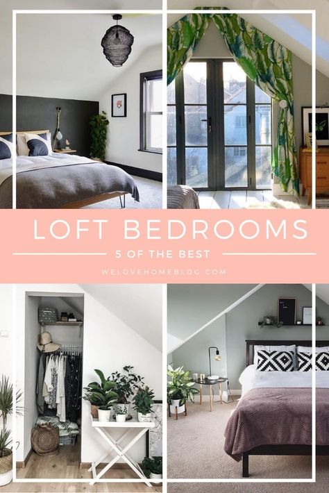 The Top 5 Loft Bedrooms on Instagram plus helpful tips on how to plan your attic conversion by Interior Styist, Maxine Brady from We Love Home blog Attic Conversion Bedroom, Loft Bedrooms, Loft Conversion Bedroom, Small Bedroom Makeover, Cozy Attic, Attic Playroom, Neutral Bedrooms, Attic Conversion, Loft Bedroom