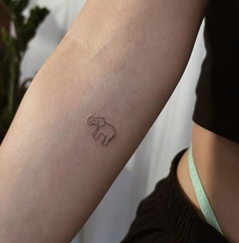 Matching Elephant Tattoos Friends, Small Minamlistic Tattoos, Elephant Friendship Tattoo, Cute Elephant Tattoos For Women, Small Elephant Tattoos For Women, Elephant Simple Tattoo, Minimalistic Elephant Tattoo, Elephant Small Tattoo, Elephant Fine Line Tattoo