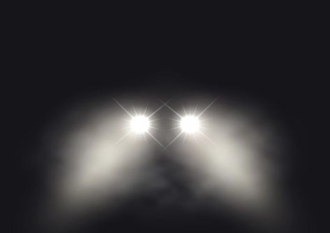 Car headlights in a foggy atmosphere design Car Headlights, Creative Advertising, Mist, Graphic Resources, Vector Art, Vector Free, For Free, Design