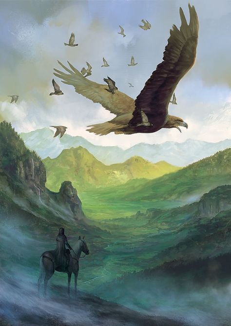 Giant Eagle: Flying Monsters, Middle Earth Art, Spirit Art, Eagle Art, Jurassic World Dinosaurs, Giant Eagle, Fantasy Beasts, Fantasy Monster, Mythical Creatures Art