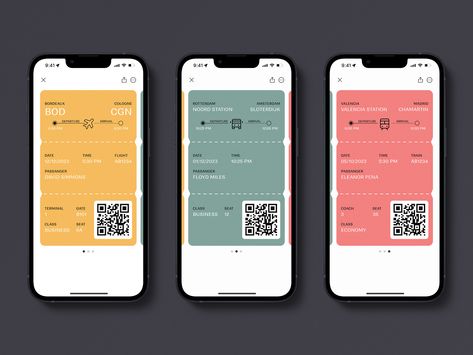 Boarding Ticket, Figma Design, App Design Layout, Programming Apps, Boarding Passes, App Layout, Ui Inspiration, Loyalty Program, Online Tickets