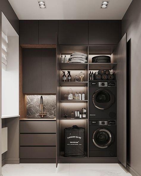 Apartment on Patriarch's Ponds on Behance Stylish Laundry Room, Dream Laundry Room, Laundry Room Layouts, Hairstyles Indian, Laundry Design, Small Kitchen Remodel, Modern Laundry Rooms, Laundry Room Remodel, Laundry Room Inspiration