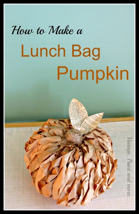 Man Lunch, Brown Paper Lunch Bags, Make Lunch, Decorative Pumpkin, Paper Bag Crafts, Paper Pumpkins, Paper Lunch Bags, Plastic Pumpkins, Paper Lunch