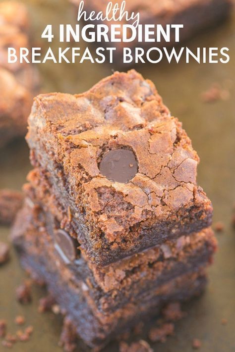 4 Ingredient Brownies Healthy, Mashed Pumpkin, Brownies Healthy, Breakfast Brownies, Flourless Brownies, Paleo Recipe, Ww Points, Butter Oil, 4 Ingredient