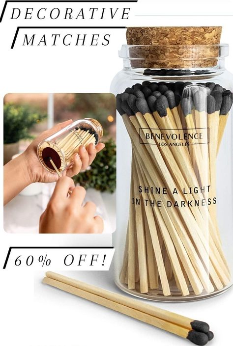 Amazon Candles, Long Matches, Decorative Matches, Home Bathroom Decor, Match Bottle, Pretty Christmas Decorations, Candles Shop, Diy Cleaning Solution, Elegant Candles