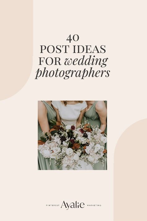 #ayalie Content ideas for photographers: find a list of 40 post ideas for wedding photographers you can use on Instagram, blog, TikTok or anywhere else. Marketing tips for photographers by Ayalie #photographers #postideas Wedding Post Ideas Instagram, Photography Content Ideas For Instagram, Content Ideas Photographer, Instagram Wedding Post Ideas, Instagram Posts For Photographers, Photographer Blog Post Ideas, Wedding Content Instagram, Photography Content Ideas, Content Ideas For Photographers