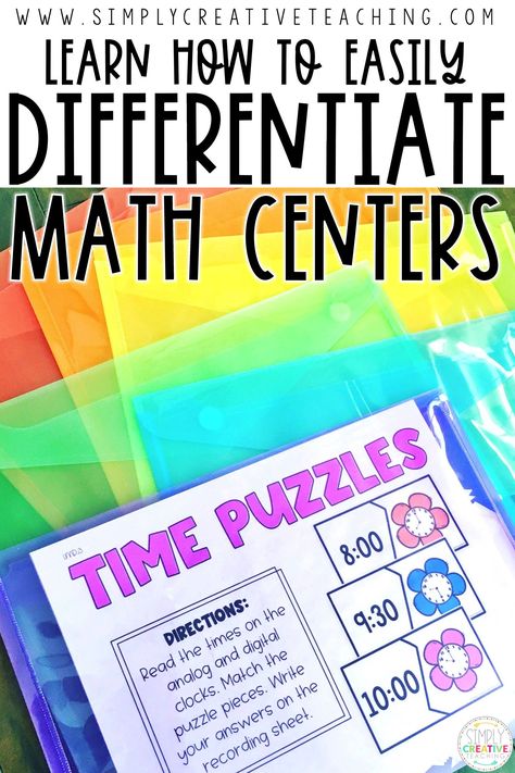 Free Math Centers, Differentiating Instruction, Differentiated Math Centers, Differentiation Math, Teaching Second Grade, Elementary Learning, Math Organization, Inclusion Classroom, Math Groups