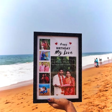 Dm for orders Happy Married Life Photo Frame, Photo Frame Ideas For Birthday Gift, Photo Frem, Diy Anniversary Gifts For Him, Wedding Photography Album Design, Wedding Frame Gift, Baby Photo Frames, Anniversary Frame, Memory Frame