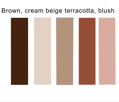 Terracotta Mauve Color Palette, Peach Brown Aesthetic, Pantone Terracotta Colour Palettes, Dulux Terra Rose, Pantone Brown Earth Tones, Pale Terracotta, Colourful Palette, Cream Bedrooms, Peach Orchard