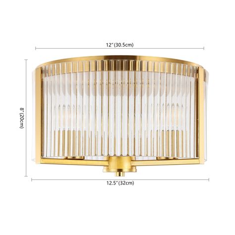 SAFAVIEH Lighting Jetra Flush Mount - 13" W x 13" D x 8" H - Bed Bath & Beyond - 36056023 Painting Candle Holders, Urban Decor, Lamp Color, Gold Lamp, Ceiling Fan Chandelier, Room Lamp, Lighting Store, Brass Gold, Industrial Chic