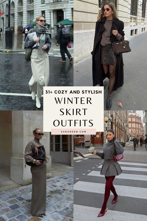 Midi Skirt And Coat Outfit, Skirts And Trench Coats, Cold Winter Outfits Skirt, Gray Pleated Skirt Outfit Winter, Cold Weather Mini Skirt Outfit, Jw Winter Outfits, Gray Knit Skirt Outfit, Beige Pleated Skirt Outfit Winter, A Line Skirt Outfits Winter