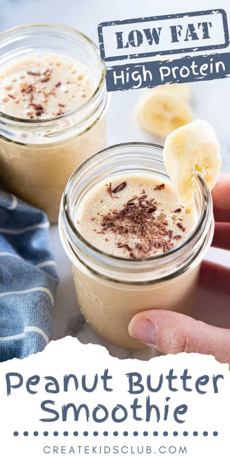 This delicious Peanut Butter Smoothie is created using Greek yogurt and peanut butter powder blended with banana and flavorings taste. A delicious High Protein, Low Fat Breakfast option! Peanut Butter Powder Smoothie Recipes, Pb2 Banana Smoothie, Uses For Peanut Butter Powder, Low Calorie Peanut Butter Smoothie, Pb Powder Smoothie, Smoothies With Pb2 Powder, Pb Fit Smoothie, Pb Fit Peanut Butter Powder Recipes, Powdered Peanut Butter Smoothie