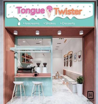 For the store board design for Tongue Twisters, a Delhi based ice cream shop, we opted for a soothing colour palette that resonates with the essence of smooth, creamy ice cream. We featured a background with melting ice cream and tiny topping illustrations on it along with the brand name. store board designs, store boards, branding, board designs, ice cream shop Store Board Design, Ice Cream Shop Names, Shop Board Design, Name Board Design, Store Names Ideas, Ice Cream Store, Melting Ice Cream, Creamy Ice Cream, Ice Cream Business