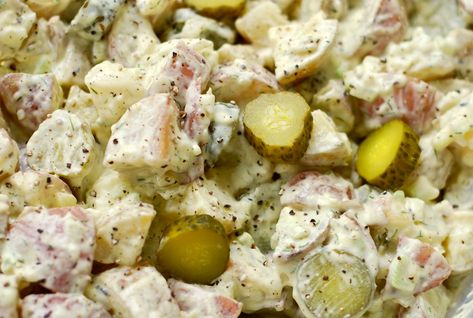 best dill pickle potato salad - ChinDeep Dill Pickle Potato Salad, Pickle Potato Salad, Roasting Potatoes, Baby Potato Salad, Potato Salad With Apples, The Best Potato Salad, Potato Salad Recipes, Best Potato Salad, Ranch Potato Salad