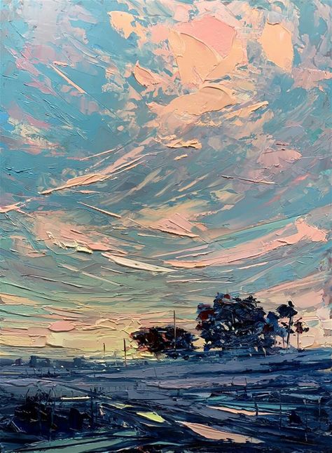 Racing Illustration, Painterly Art, Impasto Paintings, Abstract Clouds, Expressionist Landscape, Night Sky Painting, Watercolor Sky, Realism Painting, Artist Biography