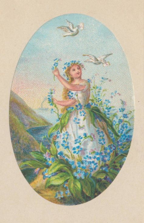 forget-me-not fairy on the cliffs Faery Art, Forget Me Not, Art