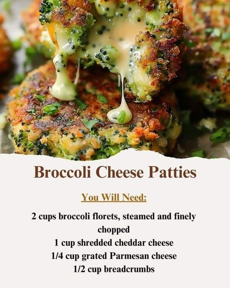 Easy family recipes | 🥦🧀🥦🧀🥦 Broccoli Cheese Patties 🥦🧀🥦🧀🥦 | Facebook Broccoli Patties, Cheese Patties, Fruit Salad Ingredients, Recipes Broccoli, Easy Family Recipes, Healthy Vegetable Recipes, Patties Recipe, Healthy Toddler Meals, Broccoli Cheese