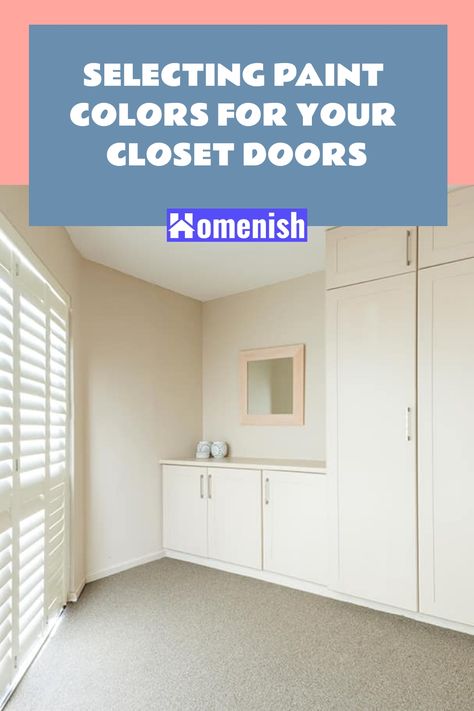 Revamping your closet doors with a fresh coat of paint can instantly upgrade your room. Learn which colors work best to create a cohesive and stylish look. Paint Closet Doors, Narrow Closet Design, Closet Doors Painted, Painted Closet, Colours That Go Together, White Closet, Kitchen Cabinets And Countertops, Door Paint, Door Paint Colors