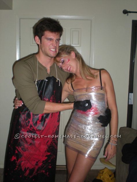 Dexter Costume, Dexter Halloween, Easy Couples Costumes, College Halloween Party, Couple Costume, Hallowen Costume, College Halloween, Homemade Costumes, Last Minute Halloween Costumes