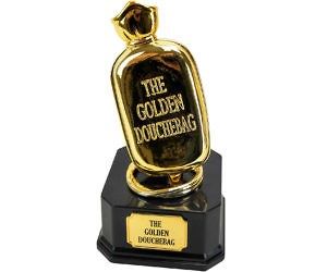 Create laughter at the workplace by awarding The Golden Douchebag trophy to your most deserving coworker. This coveted prize is composed of a sleek and elegant black base topped of with a magnificent golden douchebag on top.   Check it out  $7.99   #ThisIsWhyImBroke Fantasy Football Gifts, Rainbow Slime, Beer Koozies, Prank Gifts, Kids Clay, Awards Trophy, Funny Toys, Metal Pen, Practical Jokes