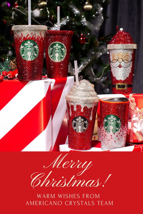 Starbucks Cup Personalized, Rhinestone Cups, Christmas Cups, Personalized Starbucks Cup, Monogram Tumbler, Preppy Christmas, Starbucks Christmas, Christmas Feeling, Tumbler Cups Diy