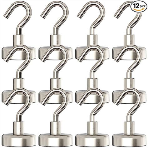 Amazon.com: Keamovor Magnetic Hooks, 35 lbs Heavy Duty Magnet Hooks for Grill, Kitchen, Workplace, Office and Garage Hanging, Pack of 12 : Industrial & Scientific Storage Unit Hacks, Fridge Kitchen, Sink Drying Rack, Magnetic Hooks, Small Kitchen Organization, Neodymium Magnets, Hanging Hooks, Kitchen Organization, Small Kitchen