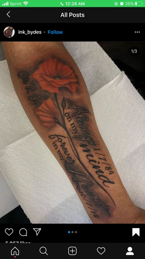 Rip Tattoos For Dad, Memorial Tattoos Mom, Tattoos For Dad Memorial, Memorial Tattoo Designs, Grandma Tattoos, Rip Tattoo, Hand Tattoos For Girls, Remembrance Tattoos, Cute Hand Tattoos