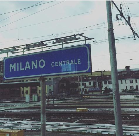 Central Station Milan, Italy Milan Central Station, City Sign, Central Station, Autumn Vibes, Milan Italy, Fall Vibes, Highway Signs, Milan, Train