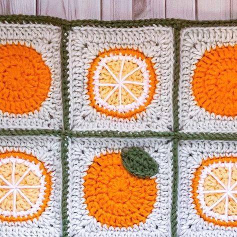 Kimberly Arenas on Instagram: "Although I’m making this design into a tote bag it would be a really cute baby blanket 🥰🍊  Tote bag pattern for my orange crochet bag is almost done! Can’t wait to see it finished 😍🥰   #crochet #crochetaddict #crochetorange #crochetfruit #crochetfruitbag #crochetbag #crochetbagpatterns #crochetbagpattern #crochetgrannysquarebag #crochetgrannysquare #crochetgrannysquares #grannysquarebag #grannysquarebags #grannysquare #grannysquaretherapy #grannysquareday #grannysquarelove #grannysquarecrochet #crochetlemonslice #crochetorangeslice #crochetcitrus" Crochet Orange Granny Square, Oranges Crochet Blanket, Orange Crochet Ideas, Crochet Orange Bag, Orange Granny Square, Crochet Orange, Crazy Crochet, Knit Purl Stitches, Orange Tote Bags