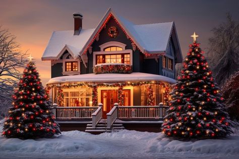 Suburban house christmas architecture building.  | premium image by rawpixel.com Suburban Christmas House, Christmas Architecture, Suburban House, Building Exterior, About Christmas, Christmas House, Architecture Building, Exterior, Architecture