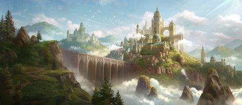 ArtStation - bld, Shusei Sasaya Forest Castle Fantasy Art, Fantasy Kingdom Cities, Fantasy Kingdom, Fantasy Forest, Fantasy City, Fantasy Castle, Fantasy Setting, Fantasy Places, Fantasy Map