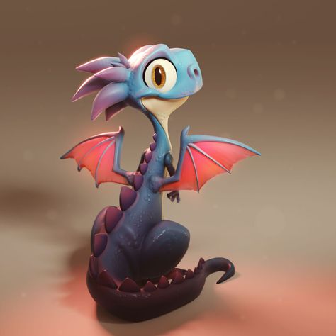 Cartoon Lizard, Baby Dragon Art, Zbrush Character, It's Wednesday, Dragon Artwork Fantasy, Graphic Design Cards, Cartoon Dragon, Dragon Artwork, 3d Artwork