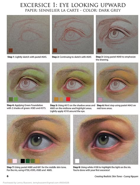 Pastel Color Pencil Drawing, Colored Pencil Portrait Tutorial, Verdaccio Technique, How To Paint Eyes, Oil Pastel Eye Tutorial, Pastel Portraits Tutorial, Pastel Portraits Faces, How To Paint An Eye With Oil Paint, Face Oil Pastel