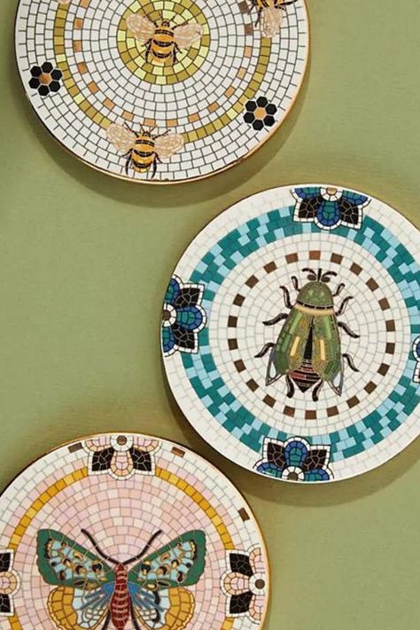 From candleholders to colourful vases and rattan baskets, these chic home buys will help upgrade your decor. Deco Pastel, Garden Tiles, Tile Coasters, Chic Home, Air Dry Clay, Mosaic Art, Mosaic Tiles, Furniture Shop, Color Coding