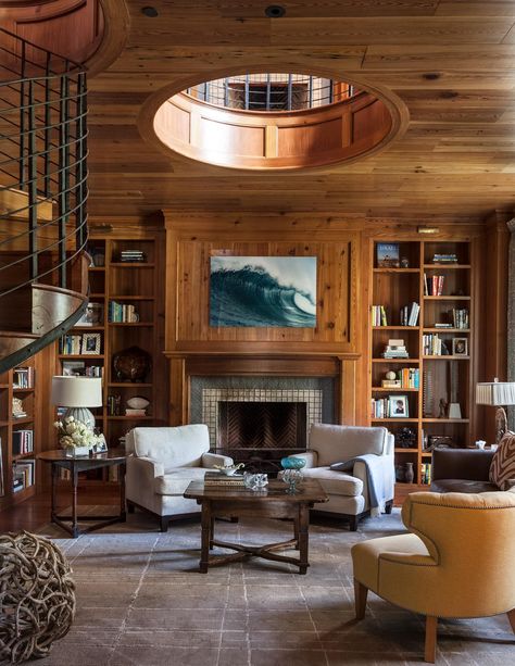 Take a Tour of This Feel-Good Bluffview Estate - D Magazine Shm Architects, Floor To Ceiling Bookshelves, On The Wings Of Love, Interior Livingroom, Home Libraries, Texas Homes, Storage Design, Home Library, Music Room