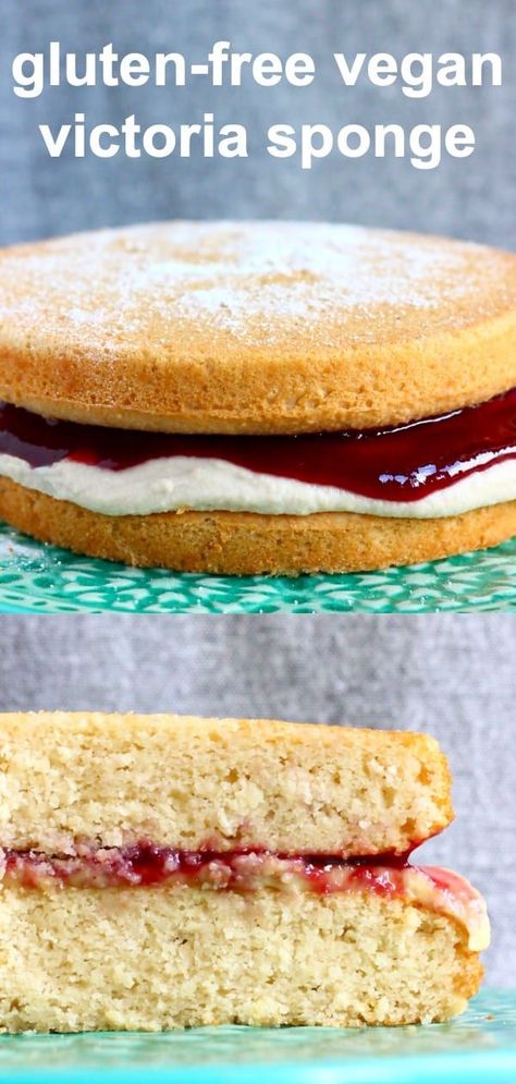 Antinflammatory Recipes, Gluten Free Sponge Cake, Vegan Victoria Sponge, Aip Meals, Vegan Lemon Curd, Cake Sponge, Gf Cookies, Vegan Buttercream, Gluten Free Cake Recipe