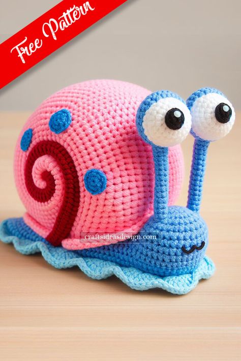 Crochet Snail, Disney Crochet Patterns, Crochet Toys Free, Crochet Disney, Pola Amigurumi, Crochet Baby Toys, Crochet Animals Free Patterns, Crochet Design Pattern, Haken Baby