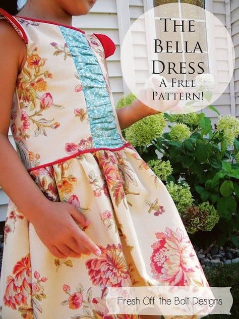 15 Super Cute Free Girls Dress Patterns & Tutorials Girls Dress Pattern Free, Dream Ideas, Diy Girls, Bella Dress, Sewing Kids Clothes, Girl Dress Pattern, Sew Ins, Sewing Patterns Girls, Free Pdf Pattern