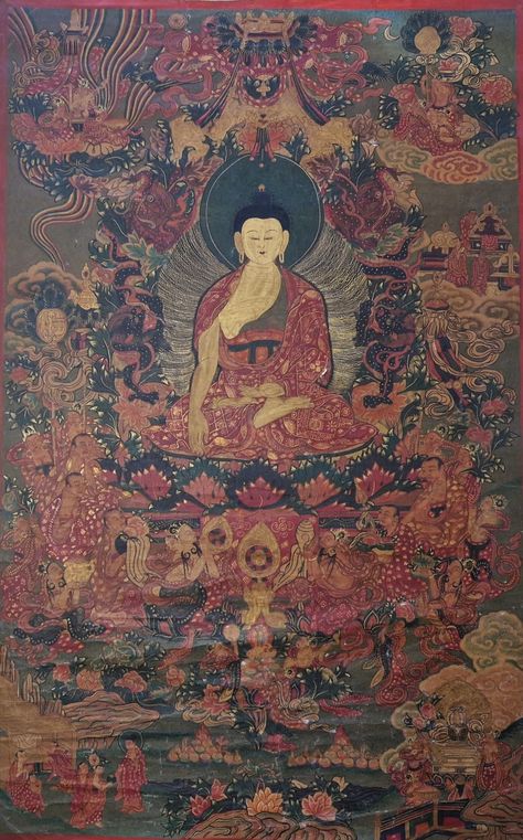 Old Gorgeous Buddha Shakyamuni Thangka, Old Tibetan Painting You can see my other chinese scrolls, thangka and chinese books here: https://www.etsy.com/shop/SoulOfVintagePL?ref=seller-platform-mcnav&section_id=42560390 * Elegance Old Thangka,  * Buddha Sakyamuni * Tibet * 73 cm x 47 cm * hand paintind * very minor traces of age PLEASE NOTE, that: - all items are vintage and may have some signs of use, however I try very hard to picture and or describe any damage or imperfections. Please look at Tibetan Painting, Painting Buddha, Buddha Shakyamuni, Chinese Buddhism, Chinese Books, Chinese Scroll, Chinese Buddha, Lost Horizon, Chinese Book