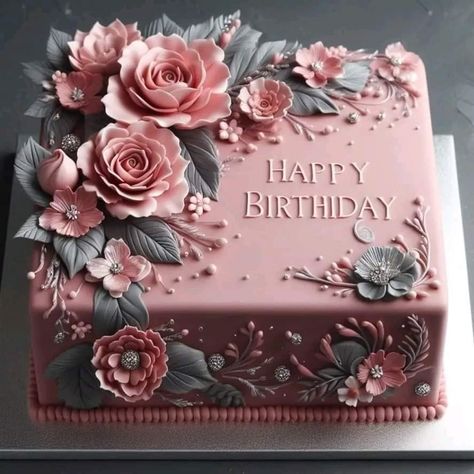 Floral Cake Designs, Flower Birthday Cake, Floral Cake Design, Granddaughter Quotes, Modern Birthday Cakes, 90th Birthday Cakes, Sheet Cake Designs, 80 Birthday Cake, Unique Birthday Cakes