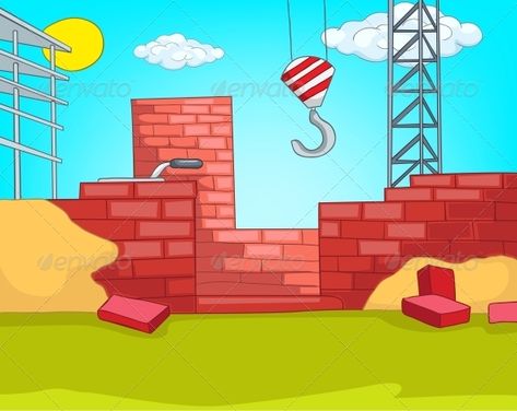 House Construction Cartoon Construction, Cartoon Building, Buy House, Ecommerce Logo, House Construction, Cartoon Background, Construction Site, Logo Images, Home Construction