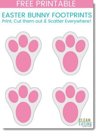 Diy Easter Bunny Footprints, Bunny Footprint Template, Free Printable Easter Decorations, Bunny Feet Template Printable, Easter Bunny Tracks, Easter Egg Games, Easter Activity Pages, Bunny Fondant, Rabbit Footprints