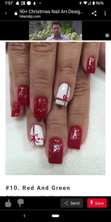 Sns Nails Ideas, Christmas Sns Nails, Christmas Sns Nails Ideas, Nail Art Ribbon, Sns Nails, Holiday Nail, Casual Nails, Holiday Nail Art, Wrap Pattern